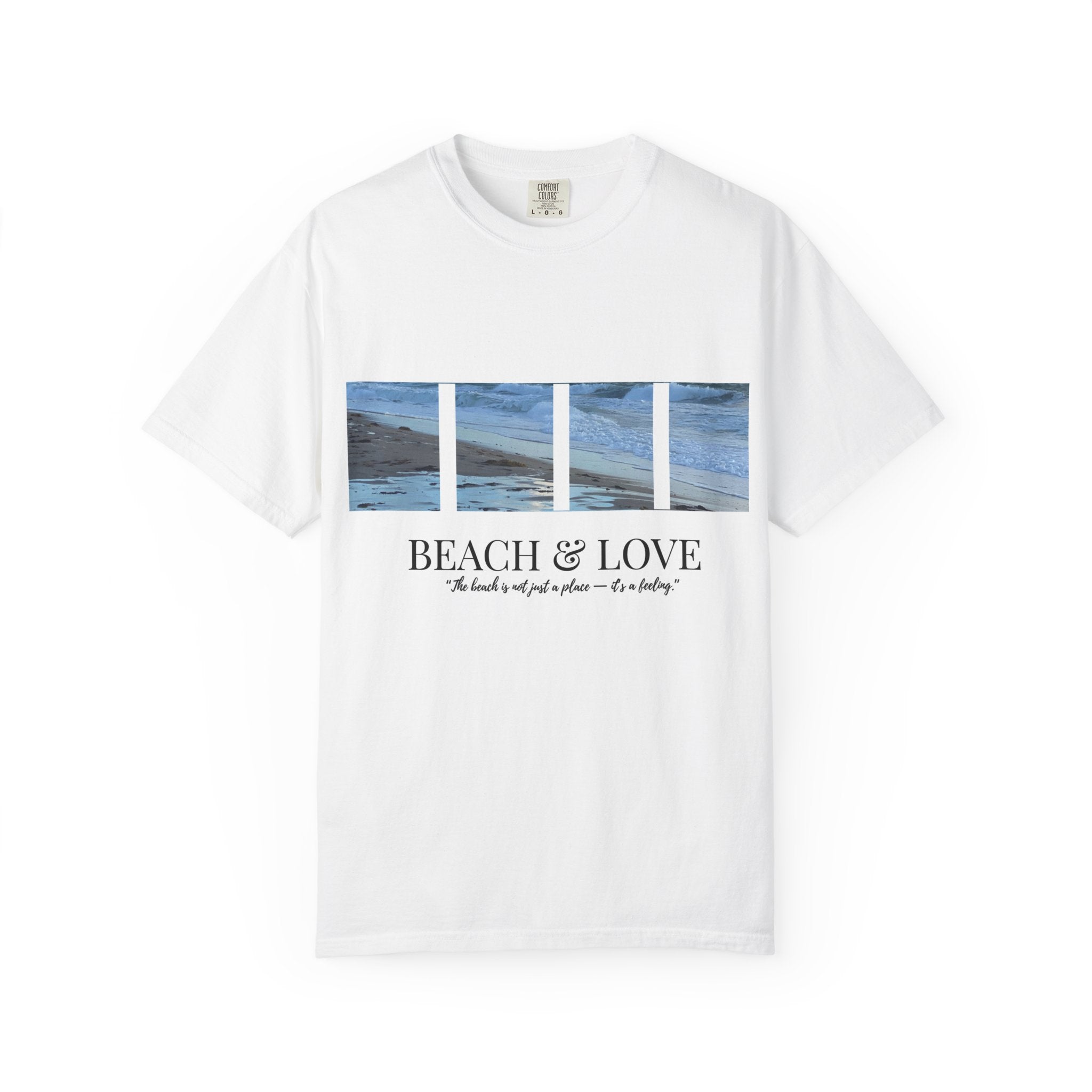 Beach & Love Graphic T-Shirt — "Beach & Love" Photo Panel Tee