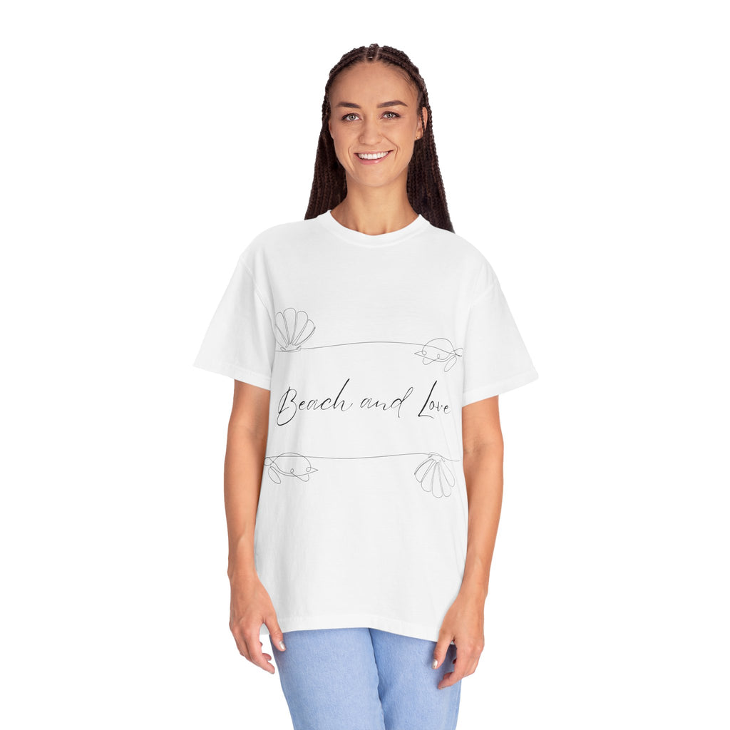 Beach and Love T-Shirt — Minimal Script Coastal Graphic Tee