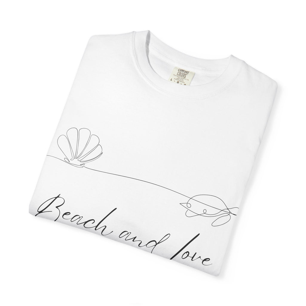 Beach and Love T-Shirt — Minimal Script Coastal Graphic Tee