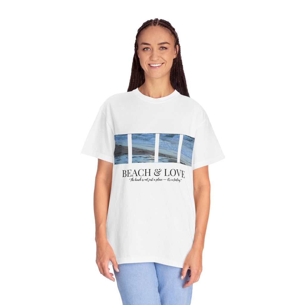 Beach & Love Graphic T-Shirt — "Beach & Love" Photo Panel Tee