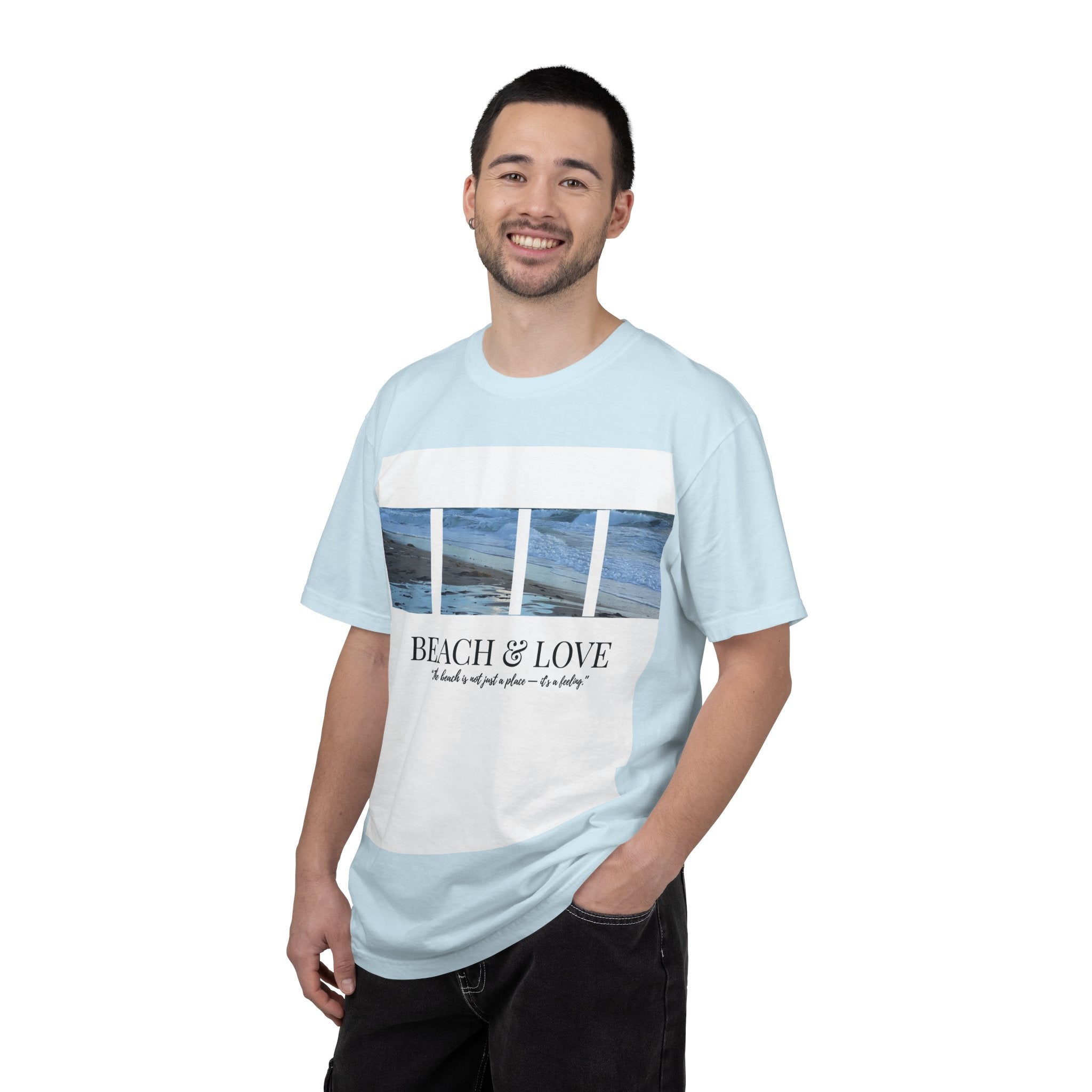 Beach & Love Graphic T-Shirt — "Beach & Love" Photo Panel Tee