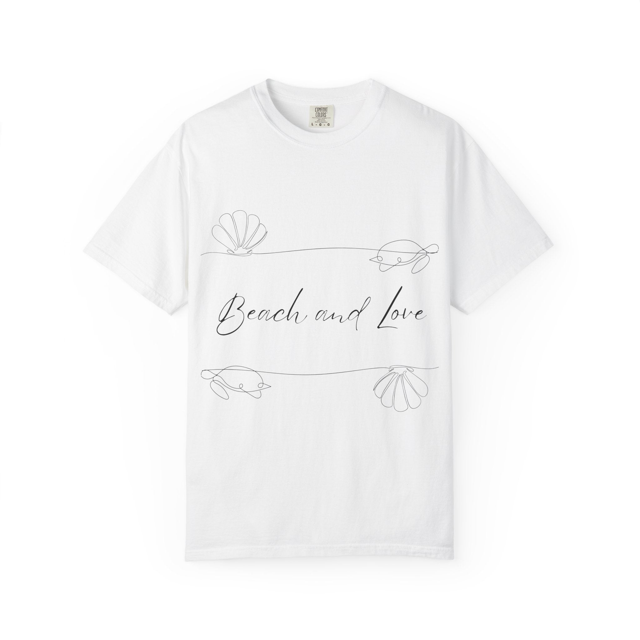 Beach and Love T-Shirt — Minimal Script Coastal Graphic Tee